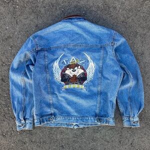1996 Looney Tunes Taz Angels Vintage Medium Denim Jacket